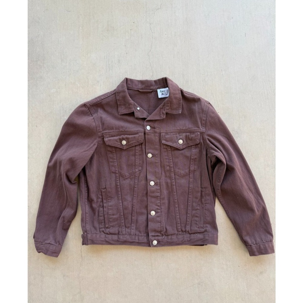 Princess Polly Brown‎ Cropped Denim Jacket XS/S Western Trucker Y2K